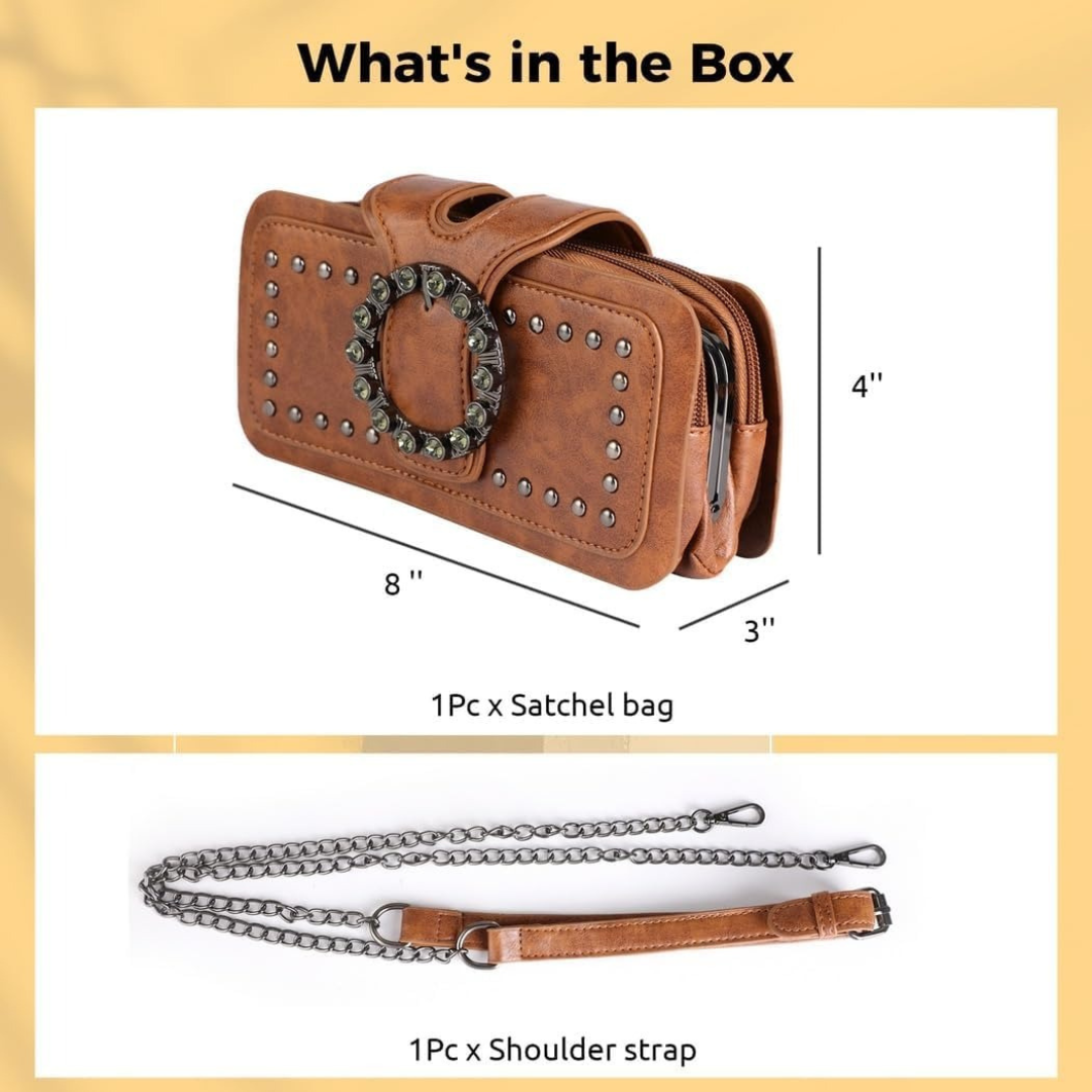 Elegance Luxe Leather Chain Decor Clutch