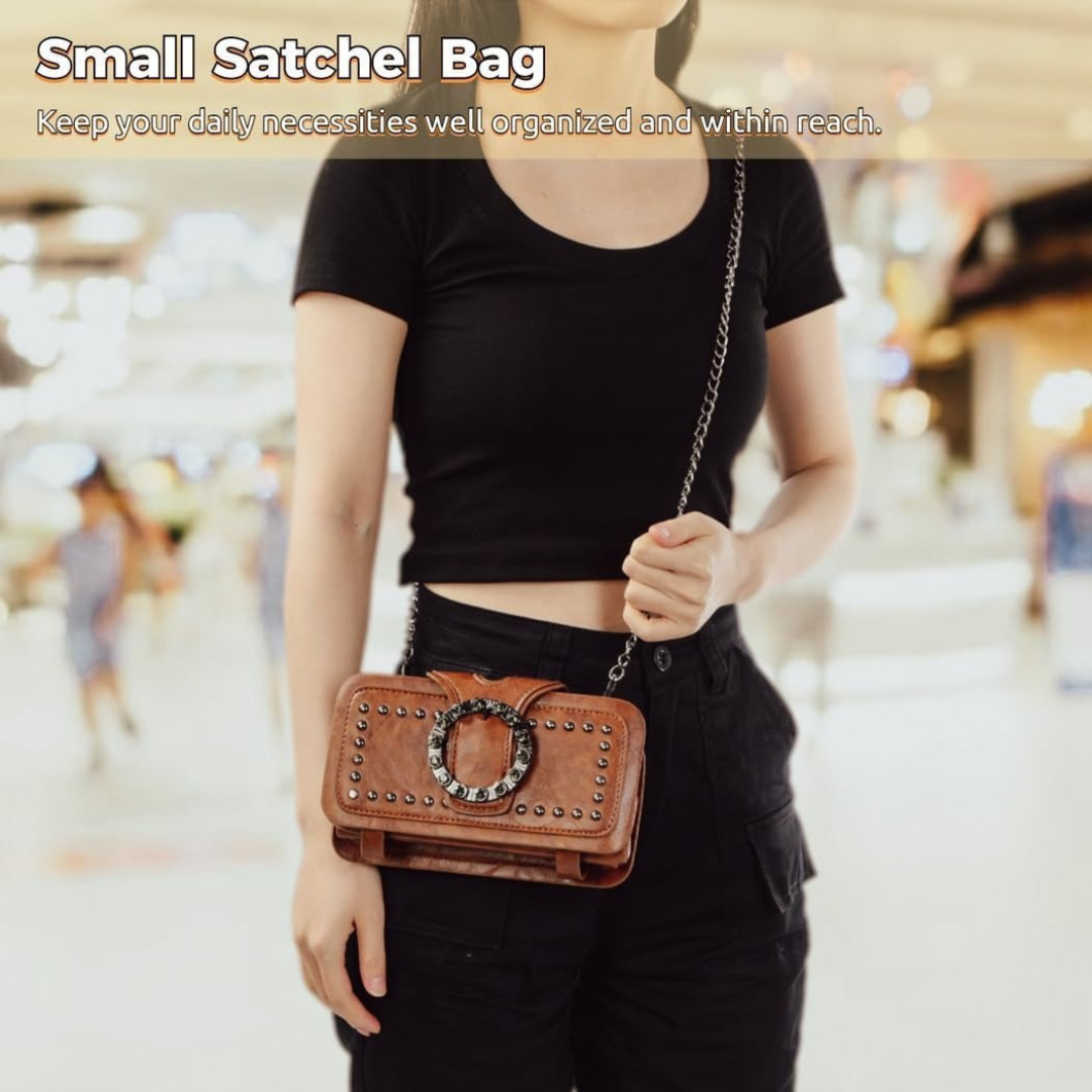 Elegance Luxe Leather Chain Decor Clutch