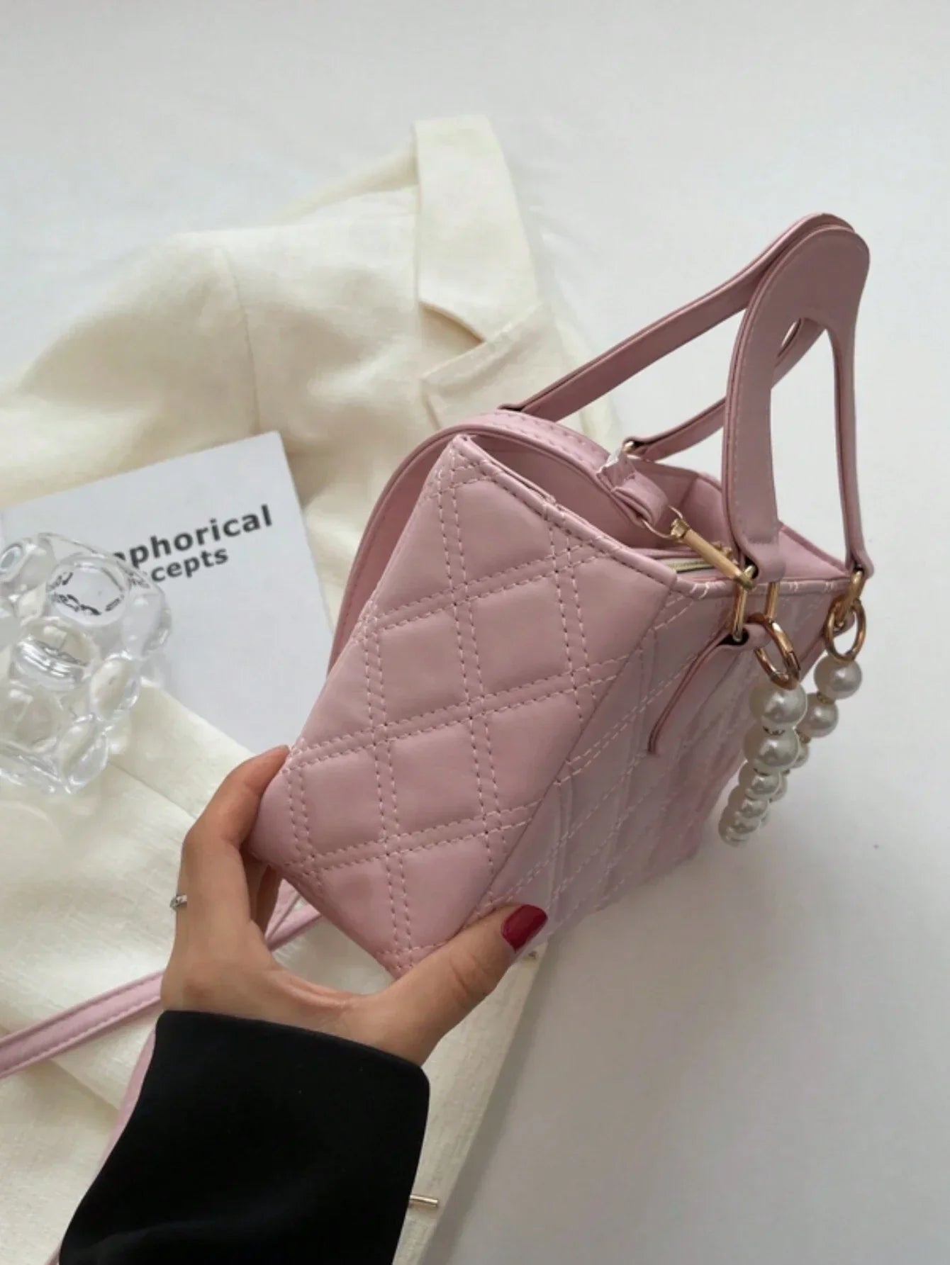 Fashionable New High-End Texture, Simple And Versatile, Casual Solid Color, Versatile, Lightweight, Small Square Bag, Handbag, Crossbody Bag, Elegant Small Square Bag