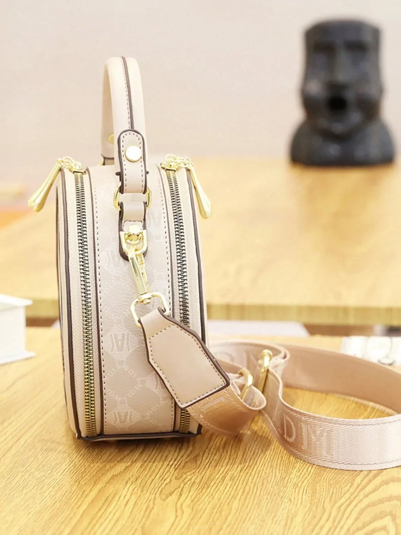 3-Piece Soft Faux Leather Handbag And Wallet Combo - Women's Fashion Bag Set - Casual Versatile Zippered Tote With Edge Paint Finish And