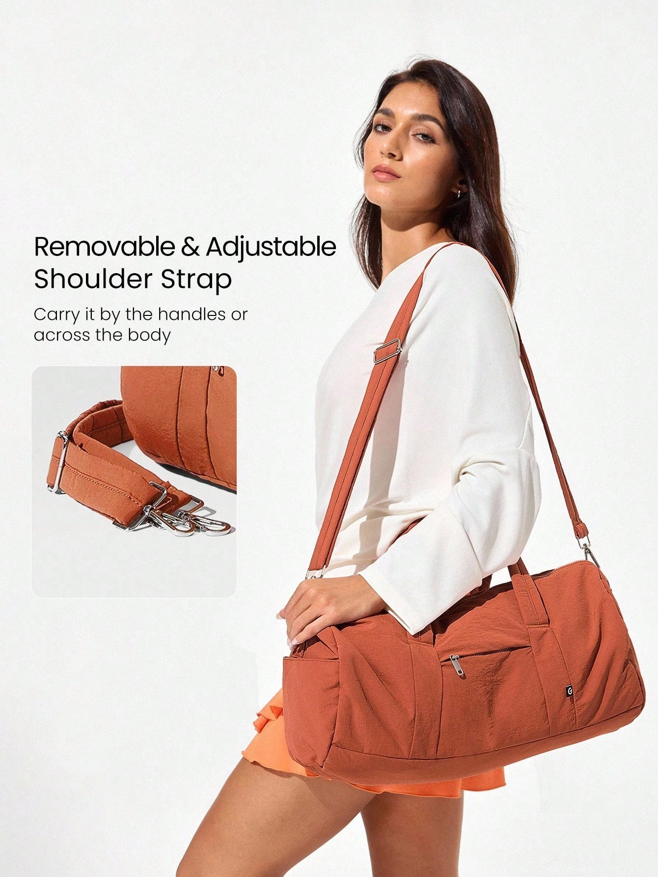 Large Capacity Carry Dual-Strap Duffle Zippered Bag Daily Active Casual