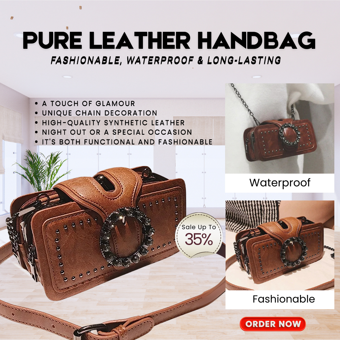 Elegance Luxe Leather Chain Decor Clutch