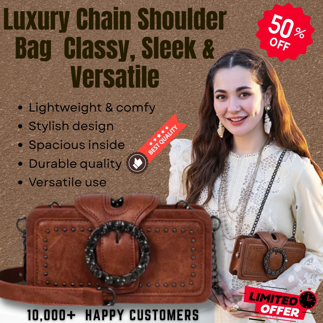 Elegance Luxe Leather Chain Decor Clutch